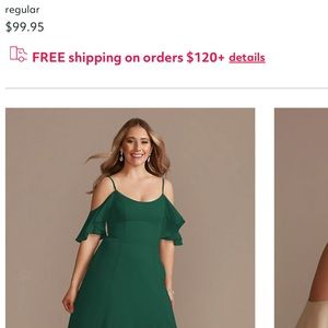 David’s Bridal Cold Shoulder Dress size 8